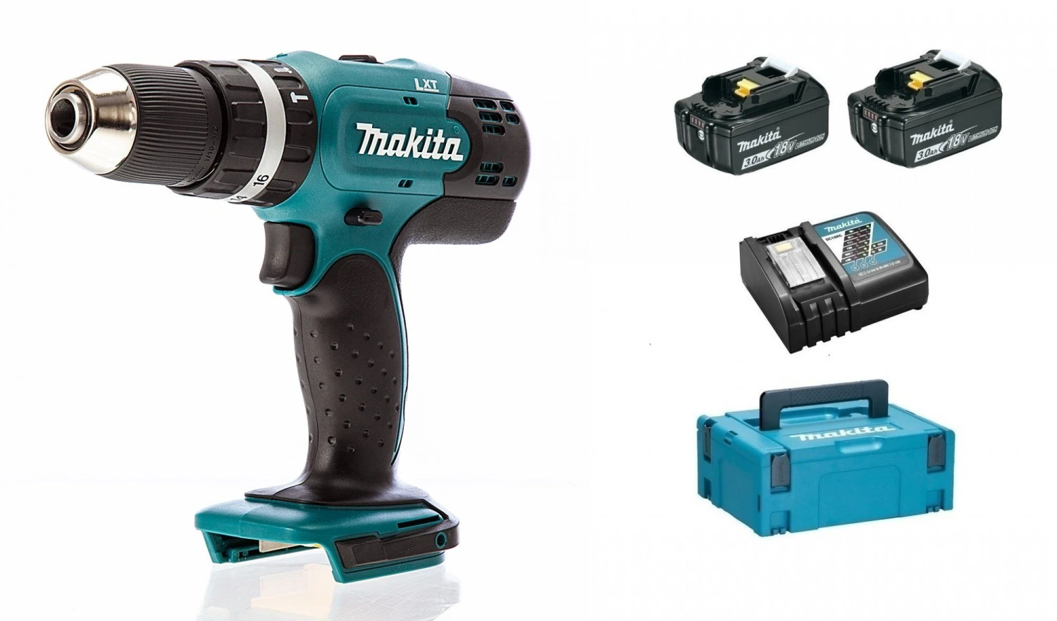 Makita DHP453RFJ 18V Li-Ion Accu Klop-/boormachine Set (2x 3,0Ah Accu) In Mbox 1 Makita DHP453RFJ 18V Li-Ion Accu Klop-/boormachine Set (2x 3,0Ah Accu) In Mbox