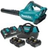 Makita DUB362PT4X 36V (2x 18V) Li-Ion Accu Bladblazer Set (4x 5.0Ah Accu) - 200 Km/h