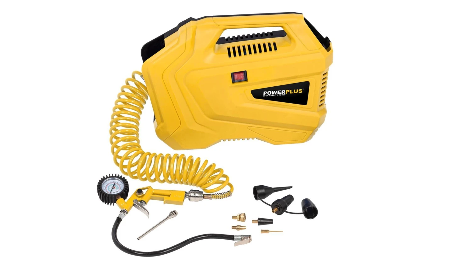 Powerplus POWX1706 Draagbare Compressor + 11 Accessoire - 1100W - 8 Bar 2 Powerplus POWX1706 Draagbare Compressor + 11 Accessoire - 1100W - 8 Bar - Afbeelding 2