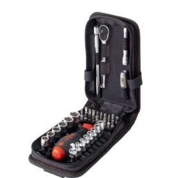 Wiha 44684 Dopsleutel- En Bitset 1/4" 40-delig - Incl. Multifunctionele Tas Met Riemklem
