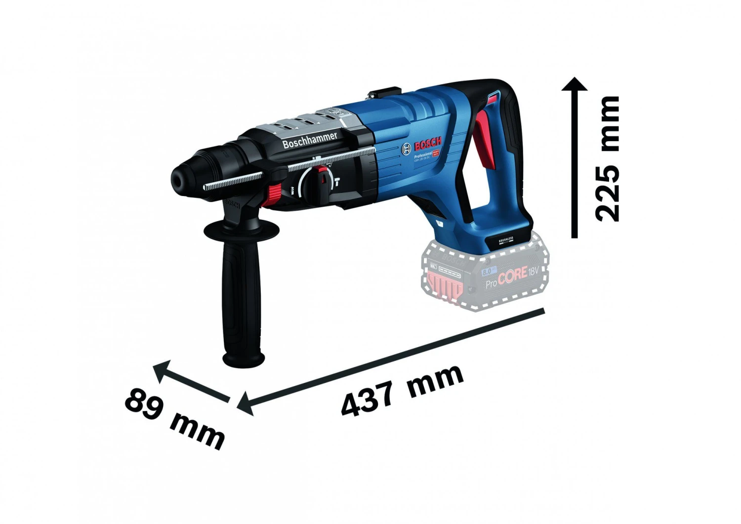 Bosch GBH 18V-28 DC 18V Li-ion Accu Boorhamer Body 2 Bosch GBH 18V-28 DC 18V Li-ion Accu Boorhamer Body - Afbeelding 2