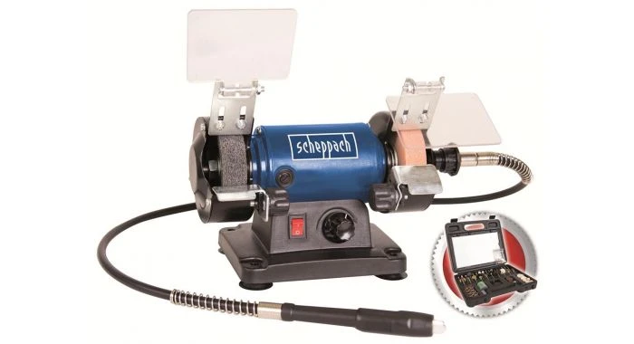 Scheppach HG34 Dubbele Slijpmachine 3" - 120W - 230 X 145 X 130mm 1 Scheppach HG34 Dubbele Slijpmachine 3" - 120W - 230 X 145 X 130mm