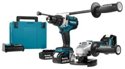 Makita DLX2157TJ1 18V Li-Ion Accu Klopboor-/schroefmachine (DHP481) & Haakse Slijper (DGA506) Combiset (3x 5.0Ah Accu) In Mbox