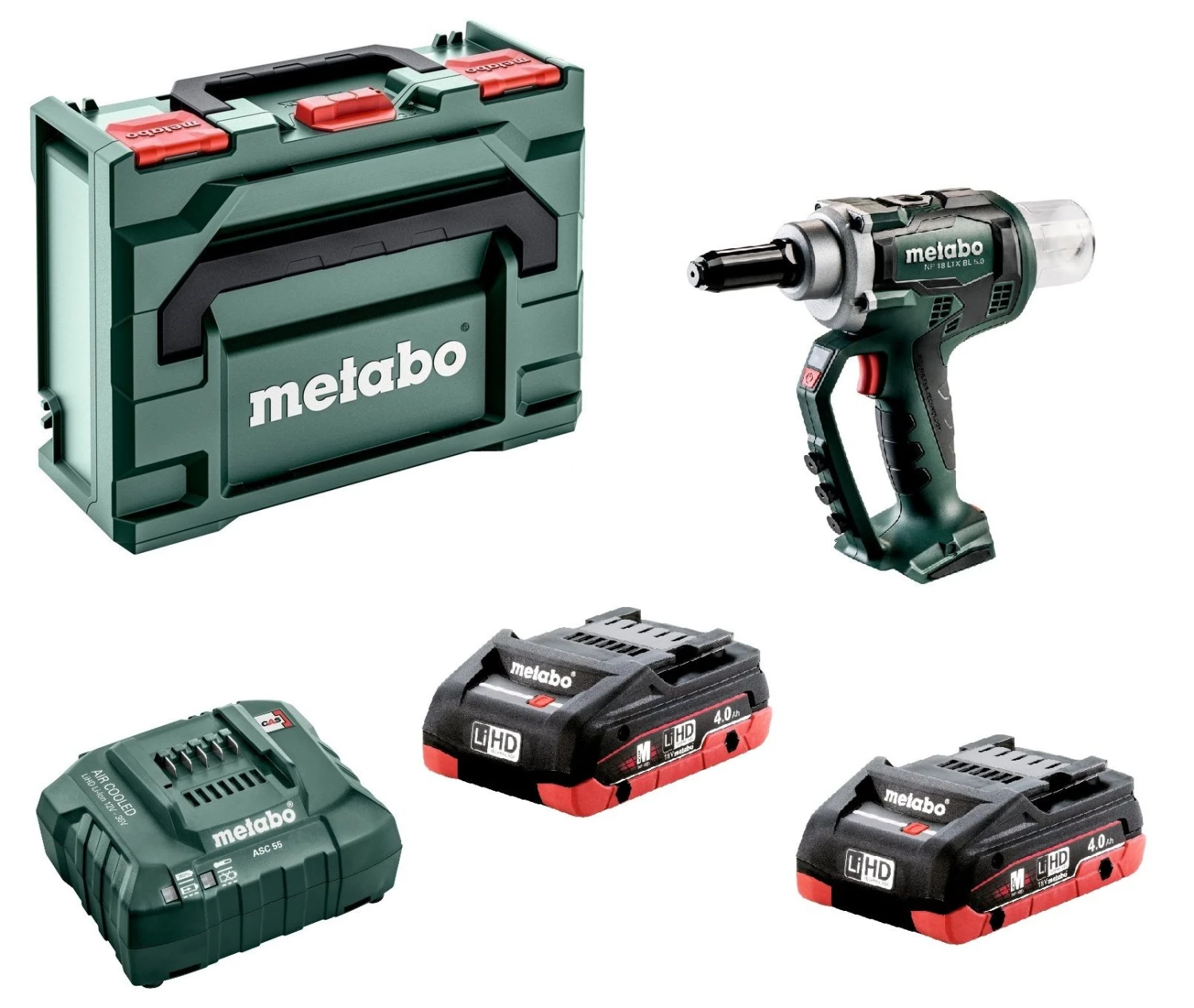 Metabo SET NP 18 LTX BL 5.0 Accu Blindnietpistool (2x 4.0Ah LiHD Accu) In MetaBox - Koolborstelloos - 2.4 - 5 Mm - 619002800 1 Metabo SET NP 18 LTX BL 5.0 Accu Blindnietpistool (2x 4.0Ah LiHD Accu) In MetaBox - Koolborstelloos - 2.4 - 5 Mm - 619002800