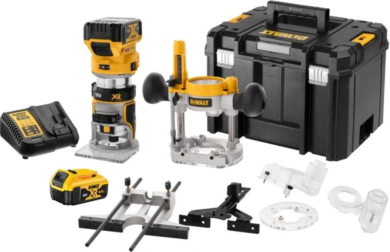 DeWALT DCW604P2-QW 18V XR Li-Ion Accu Boven- En Kantenfrees Set (2x 5,0Ah) In TSTAK - 30mm 1 DeWALT DCW604P2-QW 18V XR Li-Ion Accu Boven- En Kantenfrees Set (2x 5,0Ah) In TSTAK - 30mm