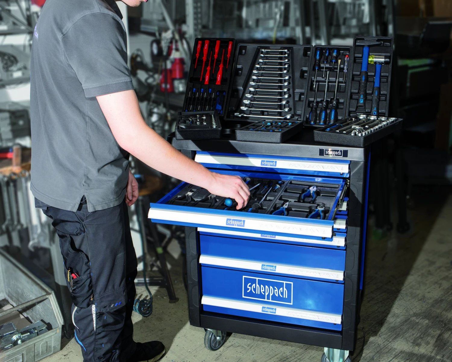 Scheppach TW1000 263-delige Gereedschapswagen - Staal - 450kg - 5909304900 17 Scheppach TW1000 263-delige Gereedschapswagen - Staal - 450kg - 5909304900 - Afbeelding 17