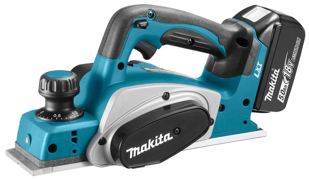 Makita DKP180RTJ 18V Li-Ion Accu Schaafmachine Set (2x 5.0Ah Accu) In Mbox - 82mm - 2mm 1 Makita DKP180RTJ 18V Li-Ion Accu Schaafmachine Set (2x 5.0Ah Accu) In Mbox - 82mm - 2mm