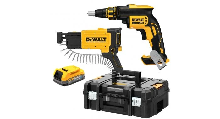 DeWALT DCF620E1K-XJ 18V Li-Ion Accu Gipsschroefmachine / Bandschroefmachine Set (1 X Power Stack Accu) In TSTAK 1 DeWALT DCF620E1K-XJ 18V Li-Ion Accu Gipsschroefmachine / Bandschroefmachine Set (1 X Power Stack Accu) In TSTAK