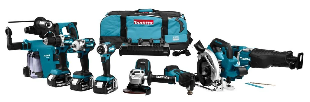 Makita DLX8026TW1 18V Li-Ion 8-delige Comboset (3 X 5,0Ah) In Tas 1 Makita DLX8026TW1 18V Li-Ion 8-delige Comboset (3 X 5,0Ah) In Tas