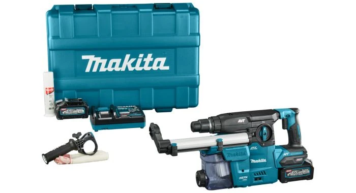Makita HR008GM202 XGT 40 V Max Combihamer Set 4,0 Ah Accu (2 St), Snellader, Stofafzuiging, In Kunststof Koffer - 3,9 J 1 Makita HR008GM202 XGT 40 V Max Combihamer Set 4,0 Ah Accu (2 St), Snellader, Stofafzuiging, In Kunststof Koffer - 3,9 J