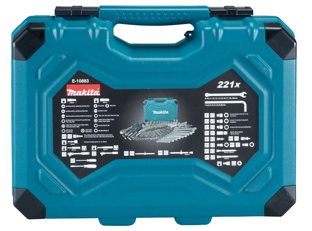 Makita E-10883 Gereedschapset In Koffer - 221-delig 3 Makita E-10883 Gereedschapset In Koffer - 221-delig - Afbeelding 3